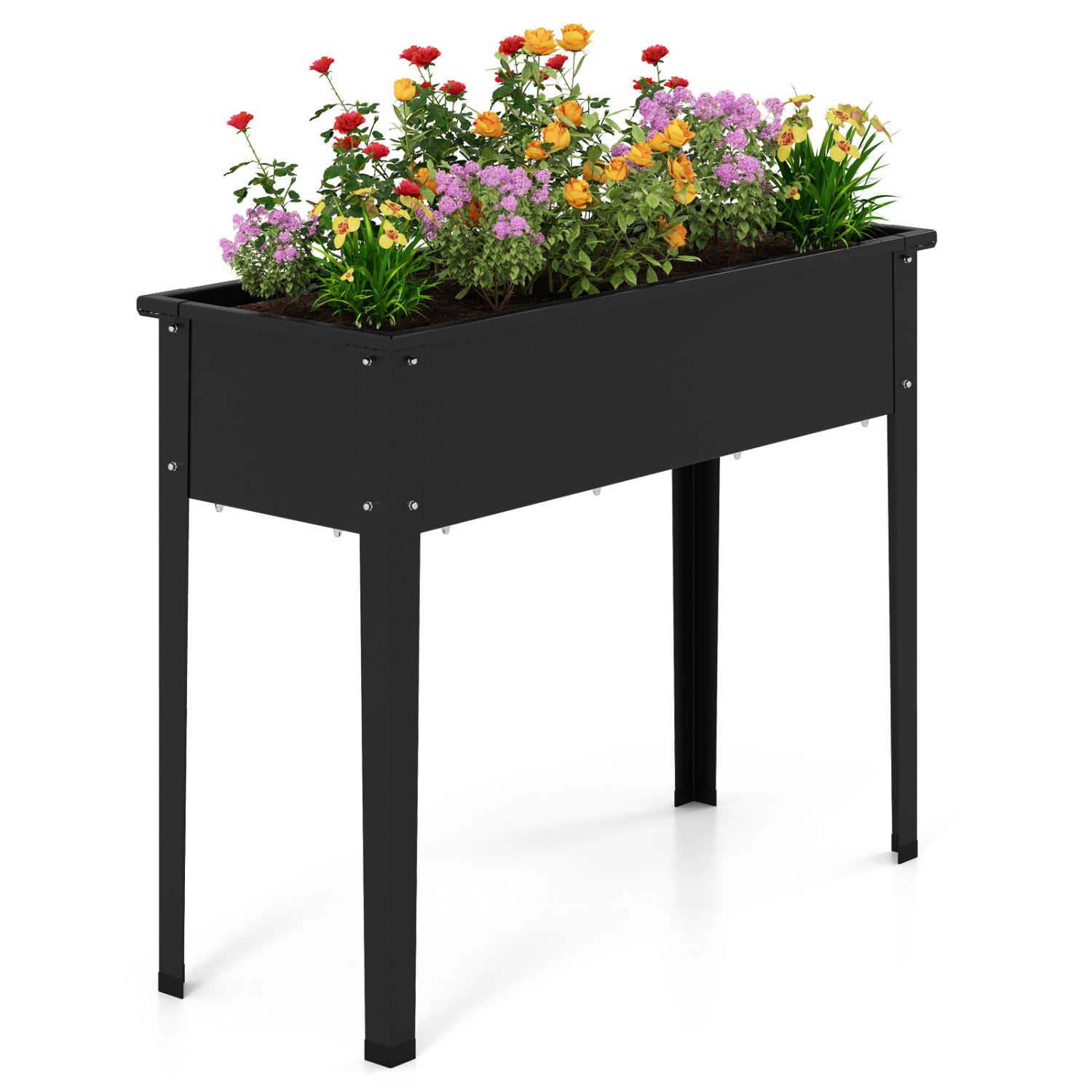 Metal Raised Garden Bed With Legs, M, Black Raised Garden Beds at Gallery Canada