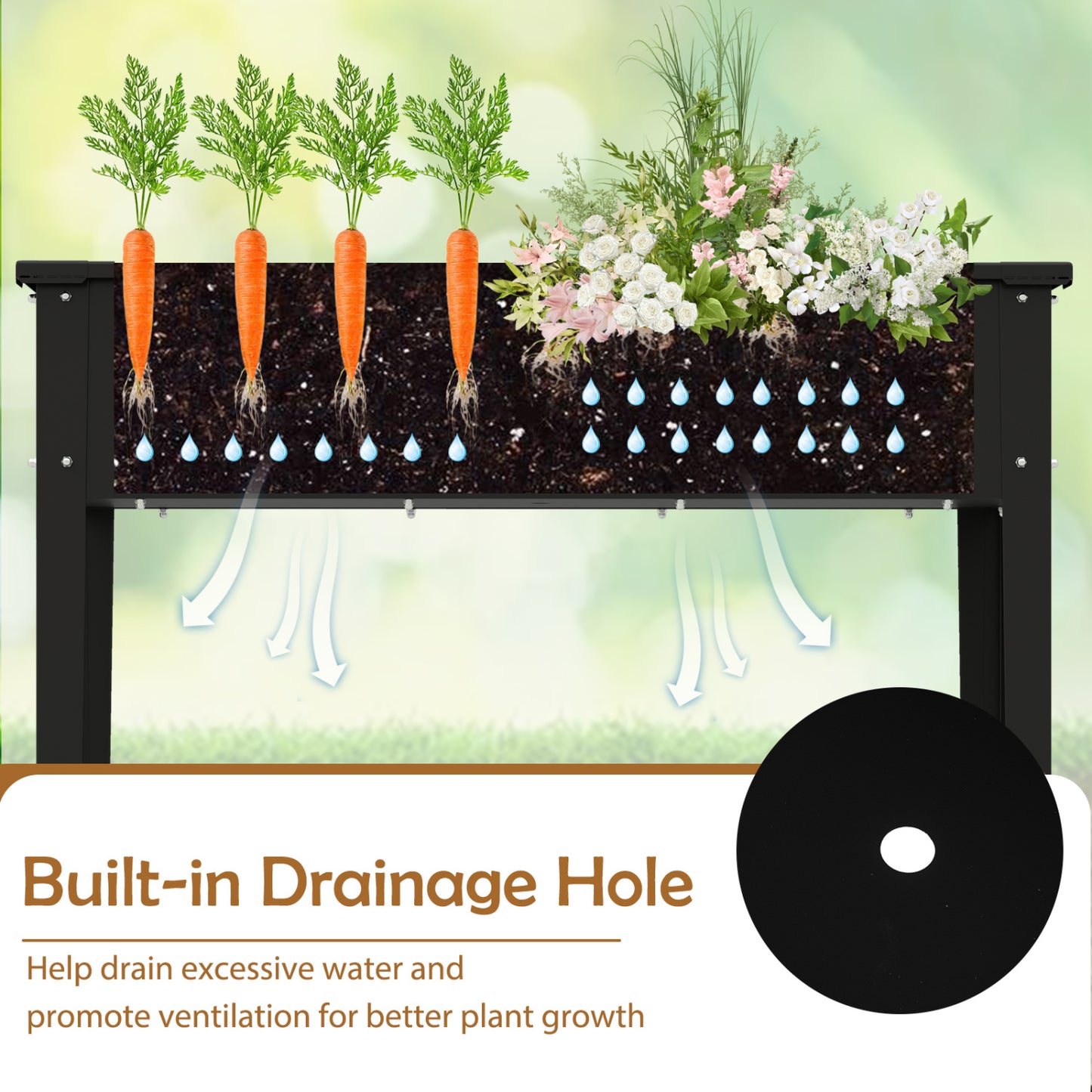 Metal Raised Garden Bed With Legs, M, Black Raised Garden Beds at Gallery Canada