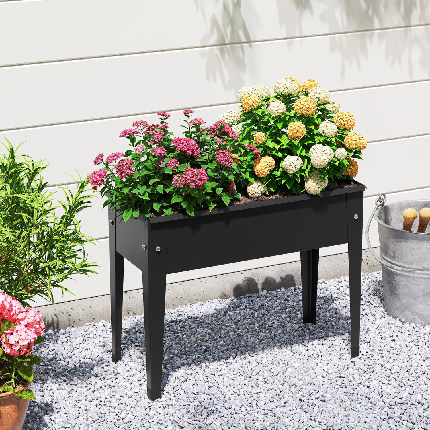 Raised Garden Bed, Elevated Metal Planter Box With Legs, S, Black Raised Garden Beds at Gallery Canada