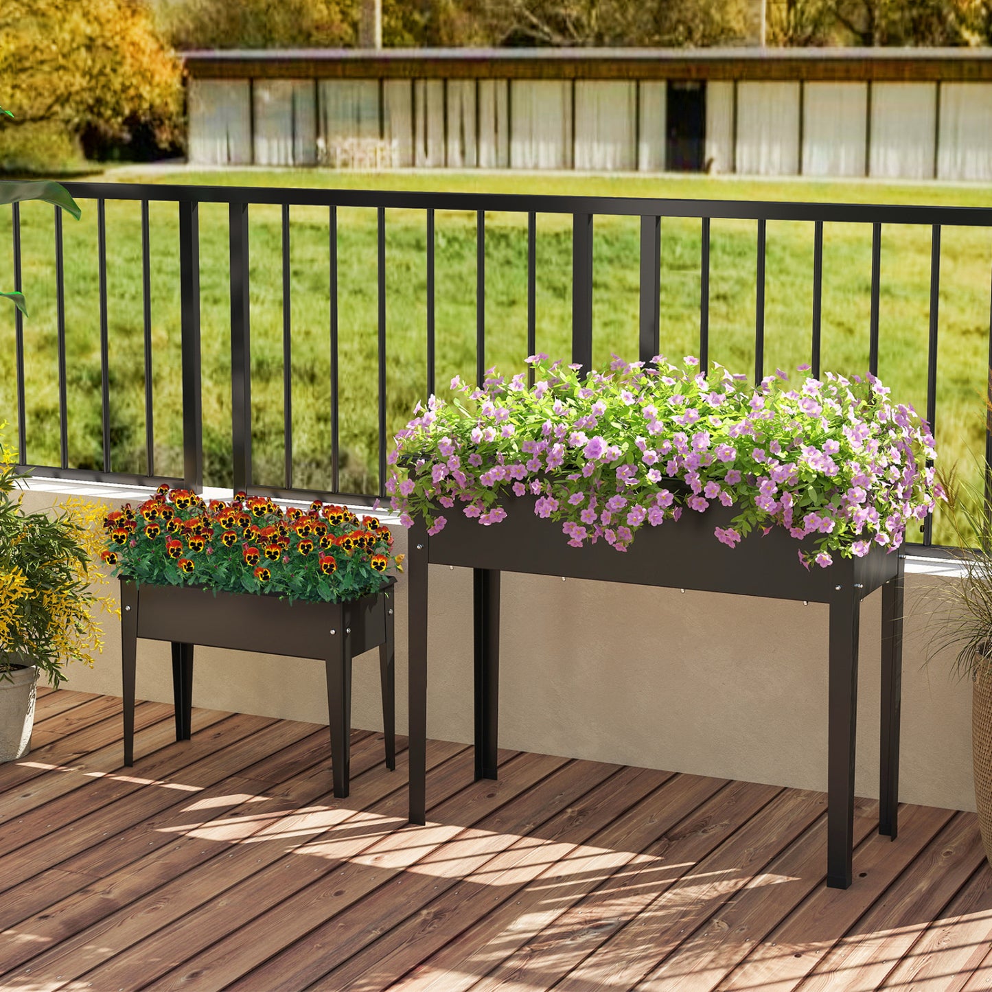 Raised Garden Bed, Elevated Metal Planter Box With Legs, S, Black Raised Garden Beds at Gallery Canada