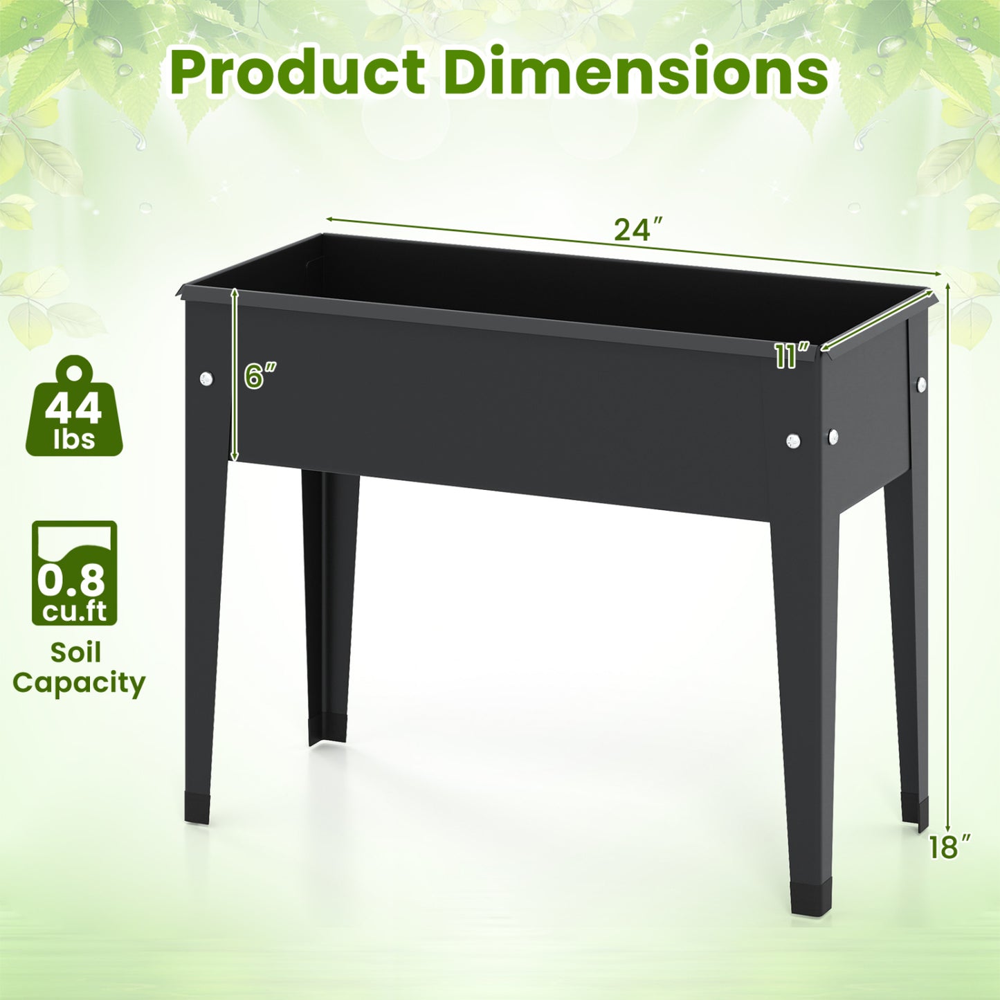 Raised Garden Bed, Elevated Metal Planter Box With Legs, S, Black Raised Garden Beds at Gallery Canada