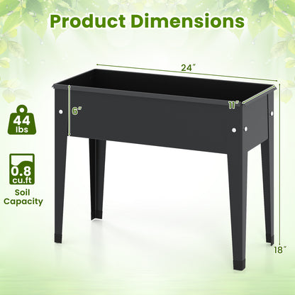 Raised Garden Bed, Elevated Metal Planter Box With Legs, S, Black Raised Garden Beds at Gallery Canada