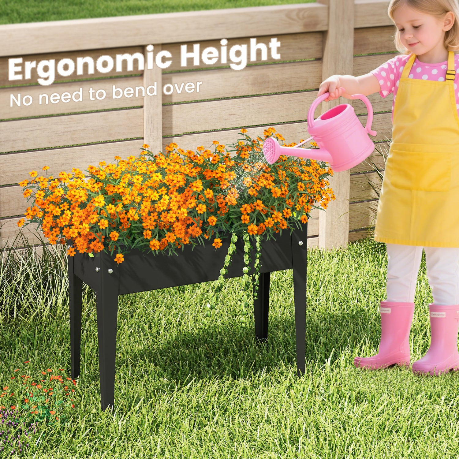 Raised Garden Bed, Elevated Metal Planter Box With Legs, S, Black Raised Garden Beds at Gallery Canada