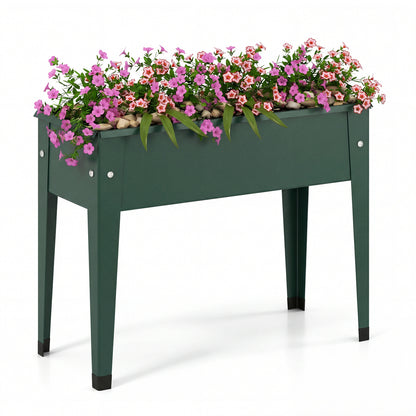 Raised Garden Bed, Elevated Metal Gardening Box With Legs, Green Raised Garden Beds Green at Gallery Canada