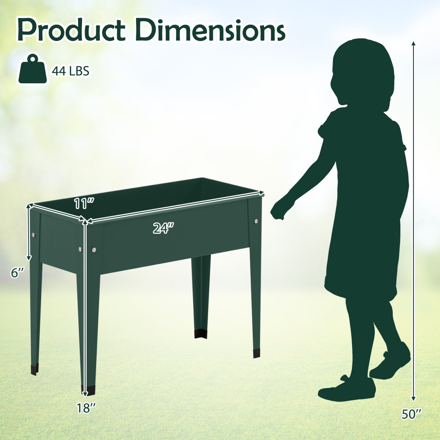 Raised Garden Bed, Elevated Metal Gardening Box With Legs, Green Raised Garden Beds at Gallery Canada