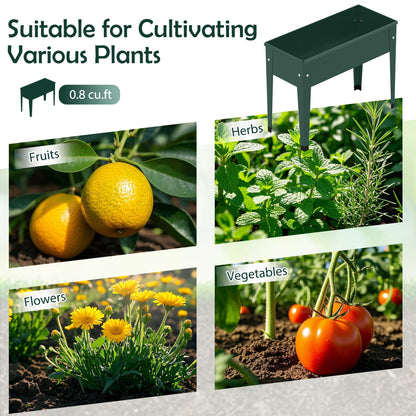 Raised Garden Bed, Elevated Metal Gardening Box With Legs, Green Raised Garden Beds at Gallery Canada