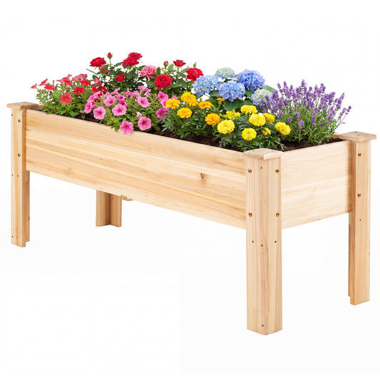 Raised Garden Bed, Elevated Planter Box, Wood, Natural Raised Garden Beds Natural at Gallery Canada