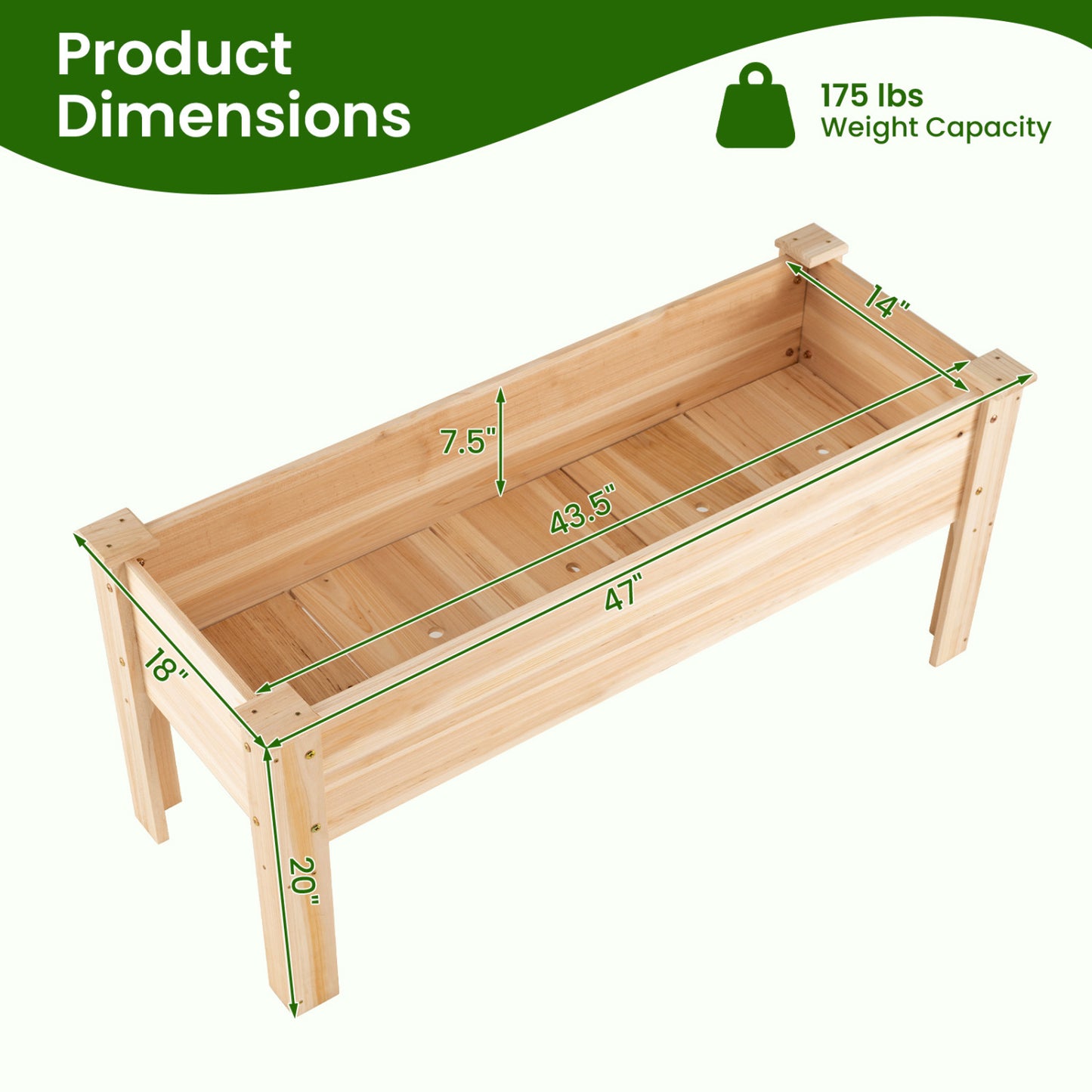 Raised Garden Bed, Elevated Planter Box, Wood, Natural Raised Garden Beds at Gallery Canada