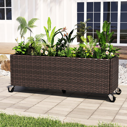 Raised Garden Bed, Patio Planter Box With Wheels And Liner Raised Garden Beds at Gallery Canada