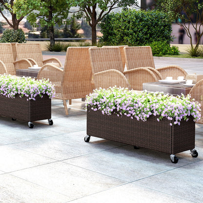 Raised Garden Bed, Patio Planter Box With Wheels And Liner Raised Garden Beds at Gallery Canada