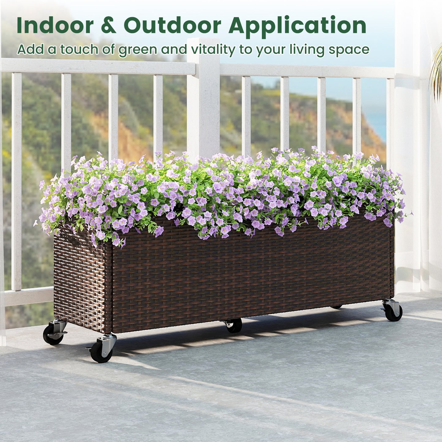 Raised Garden Bed, Patio Planter Box With Wheels And Liner Raised Garden Beds at Gallery Canada