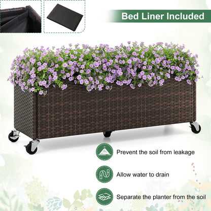 Raised Garden Bed, Patio Planter Box With Wheels And Liner Raised Garden Beds at Gallery Canada