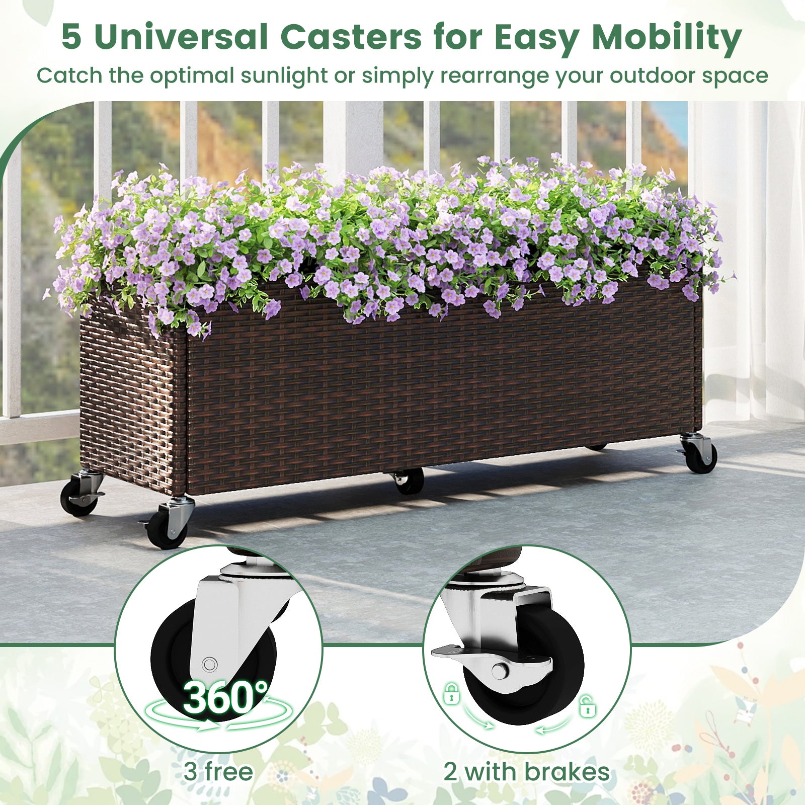 Raised Garden Bed, Patio Planter Box With Wheels And Liner Raised Garden Beds at Gallery Canada
