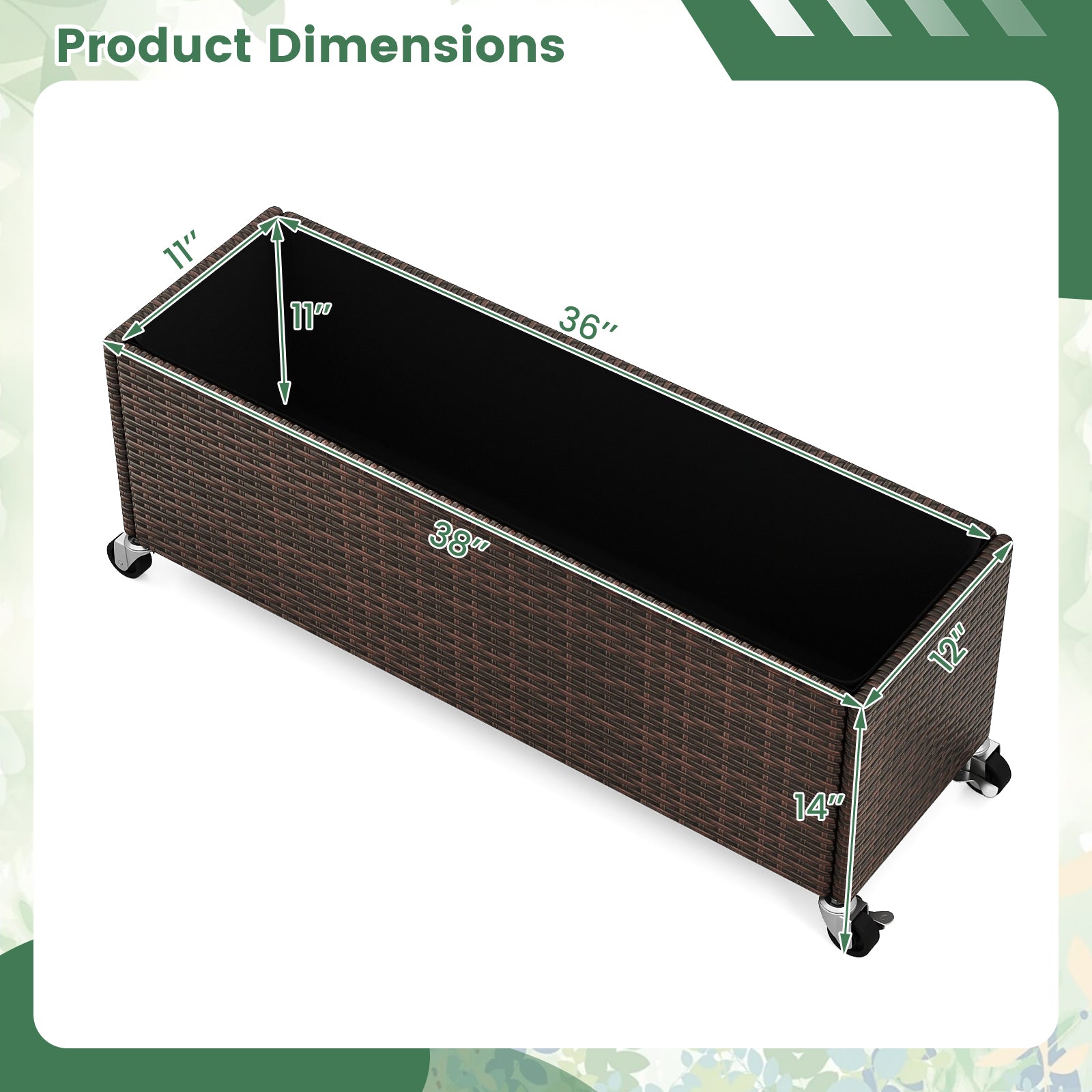 Raised Garden Bed, Patio Planter Box With Wheels And Liner Raised Garden Beds at Gallery Canada