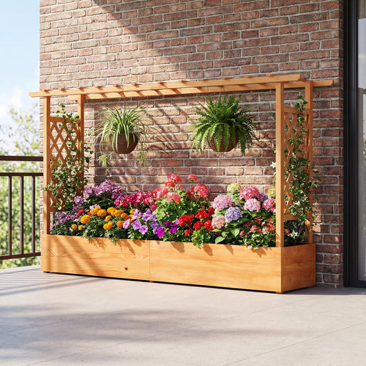Raised Garden Bed With Side Trellis, Orange Raised Garden Beds Orange at Gallery Canada