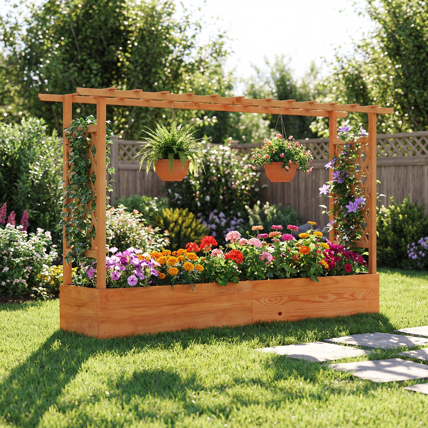 Raised Garden Bed With Side Trellis, Orange Raised Garden Beds at Gallery Canada