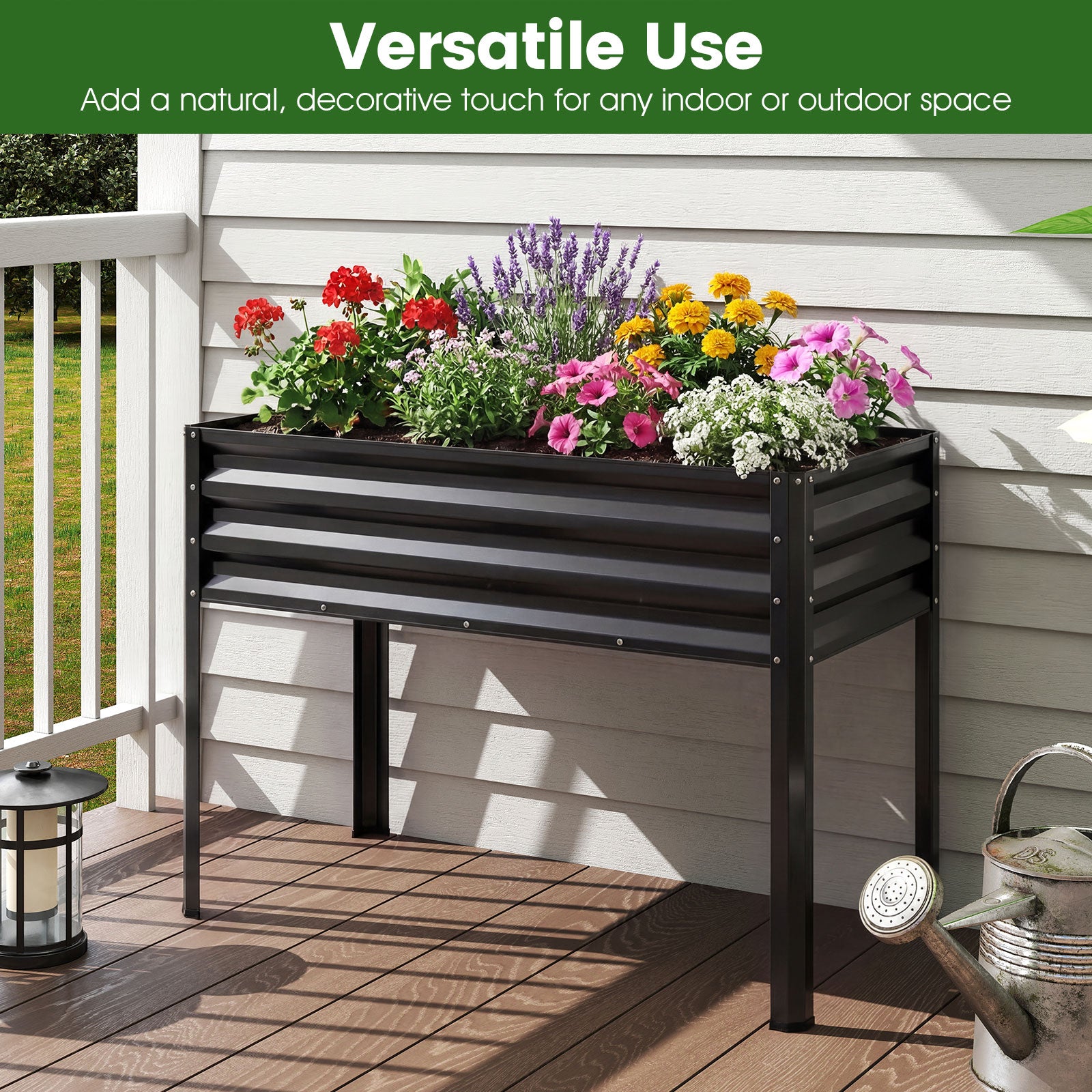 Large Raised Garden Bed Set, 2 Metal Elevated Planter Boxes, Black Raised Garden Beds at Gallery Canada