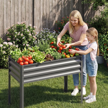 Large Elevated Planter Box Set, 2 Pack, Grey Raised Garden Beds at Gallery Canada