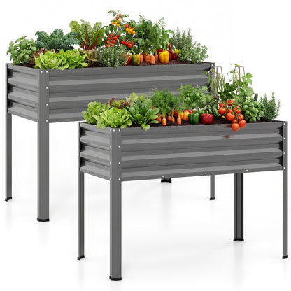 Large Elevated Planter Box Set, 2 Pack, Grey Raised Garden Beds at Gallery Canada