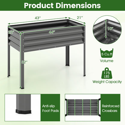 Large Elevated Planter Box Set, 2 Pack, Grey Raised Garden Beds at Gallery Canada