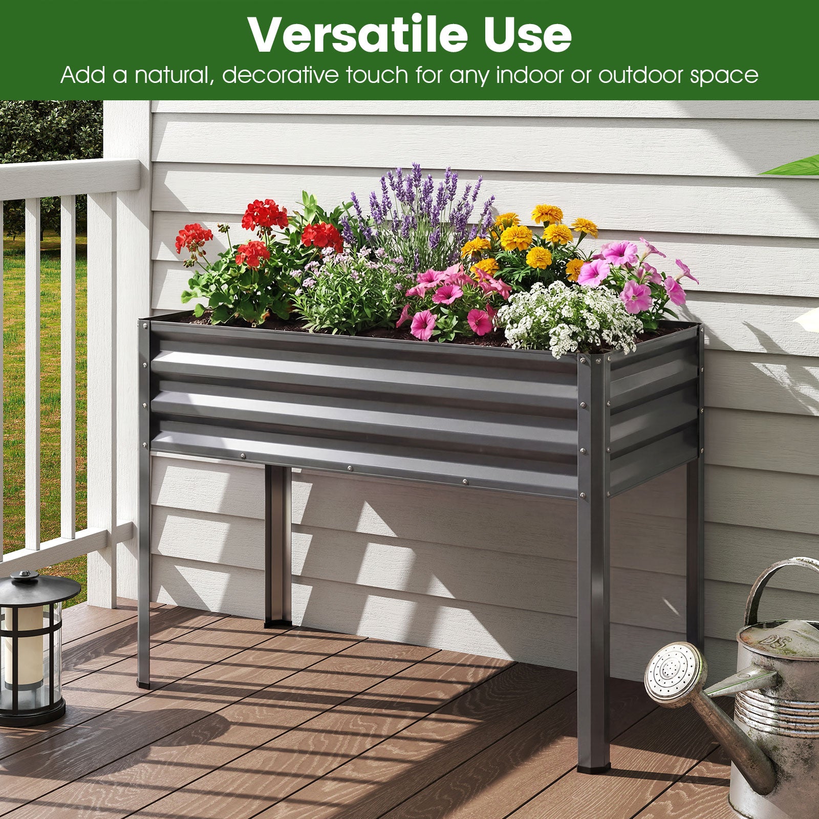 Large Elevated Planter Box Set, 2 Pack, Grey Raised Garden Beds at Gallery Canada