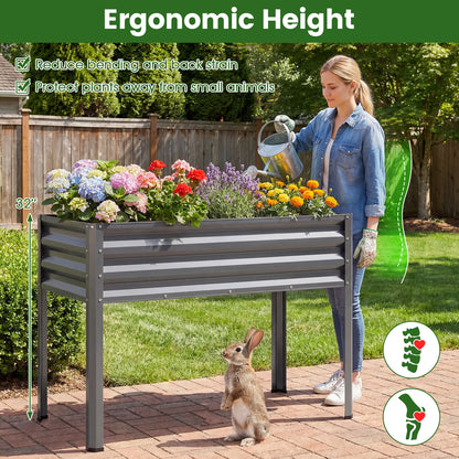 Large Elevated Planter Box Set, 2 Pack, Grey Raised Garden Beds at Gallery Canada