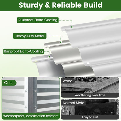 Large Elevated Metal Planter Box Set, 2 Pack, Silver Raised Garden Beds at Gallery Canada