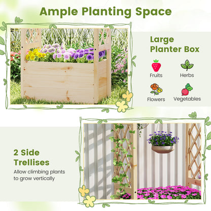 Raised Garden Bed, Wooden Elevated Planter Box, Hanging Roof, S