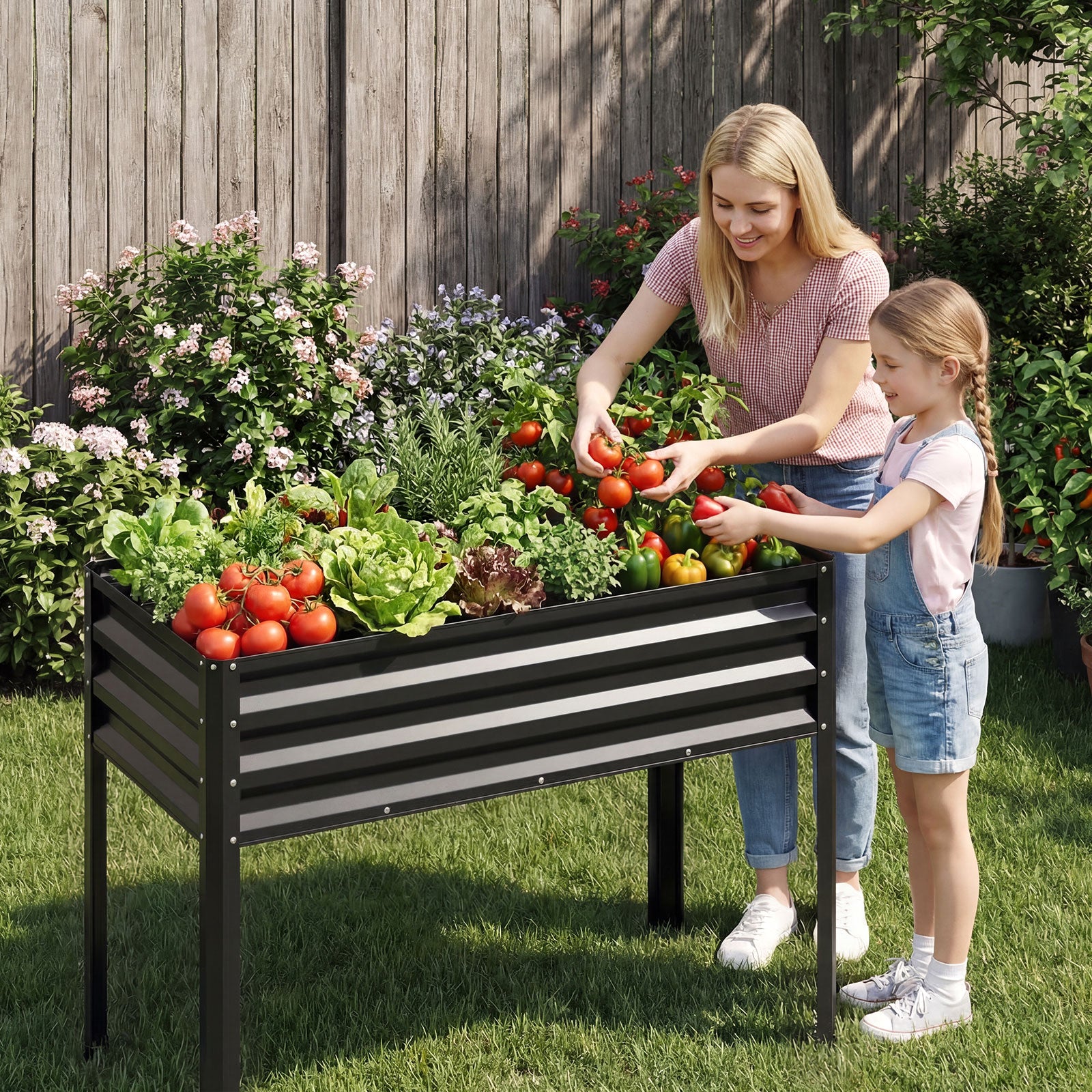 Large Elevated Metal Planter Box With Legs, Black Raised Garden Beds at Gallery Canada