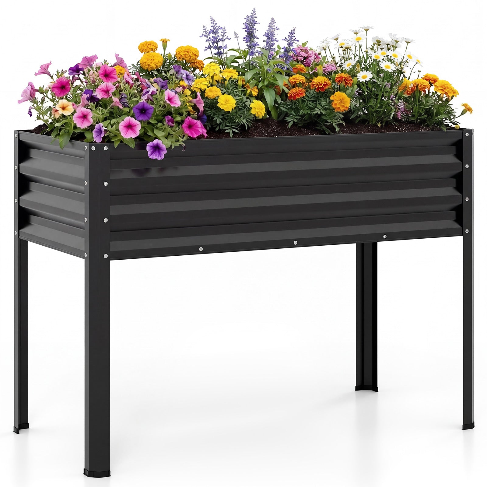 Large Elevated Metal Planter Box With Legs, Black Raised Garden Beds Black at Gallery Canada