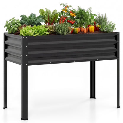 Large Elevated Metal Planter Box With Legs, Black Raised Garden Beds at Gallery Canada