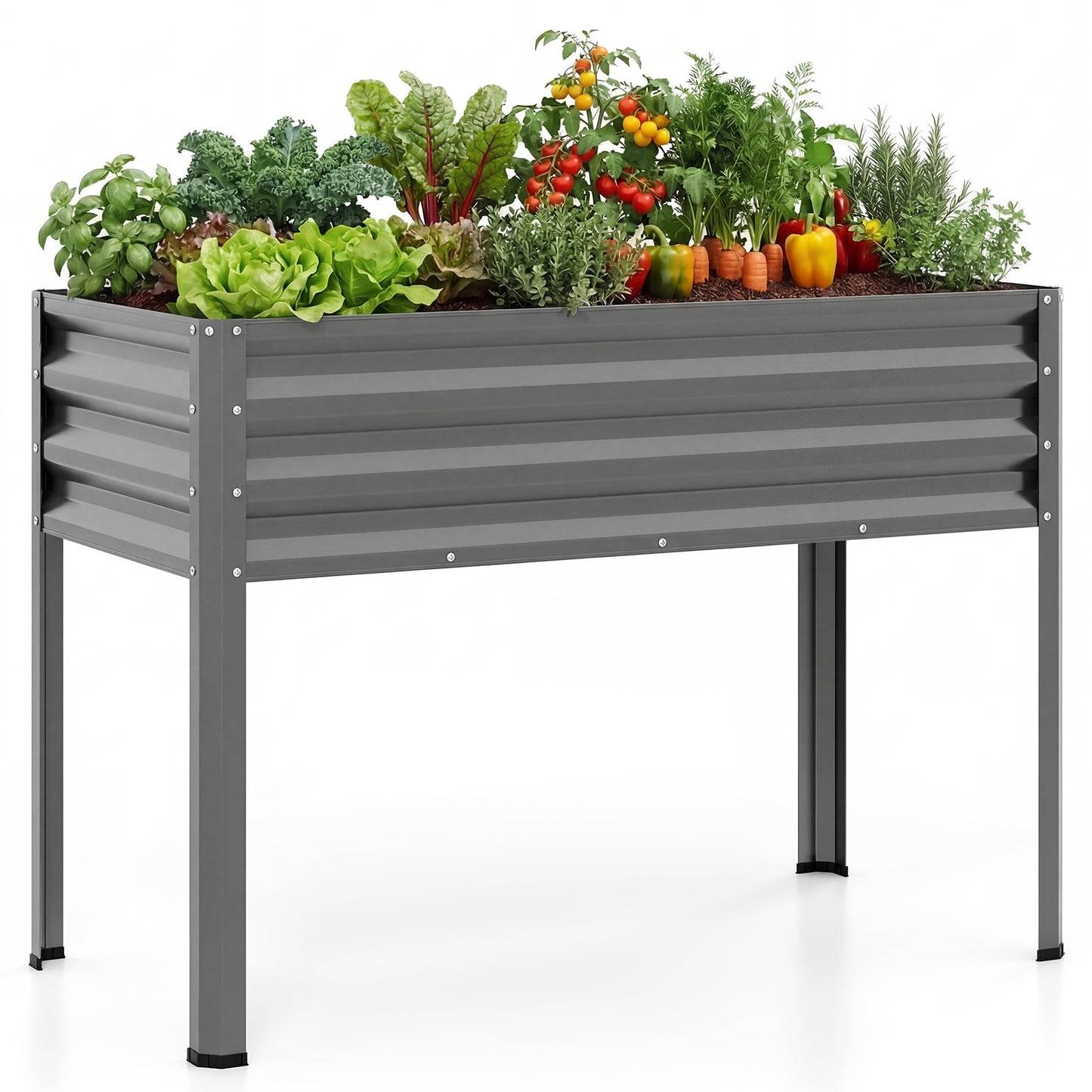 Large Elevated Planter Box With Legs, Electro-Coating Metal, Grey Raised Garden Beds at Gallery Canada