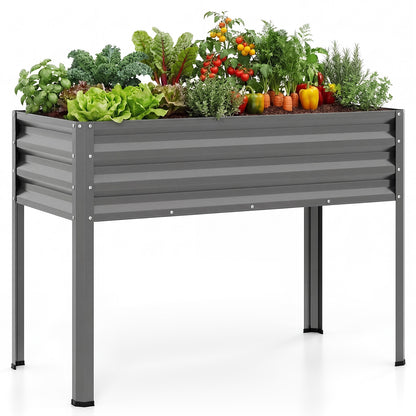 Large Elevated Planter Box With Legs, Electro-Coating Metal, Grey Raised Garden Beds at Gallery Canada