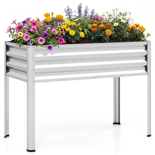 Large Elevated Metal Garden Bed With Legs, Silver Raised Garden Beds Silver at Gallery Canada