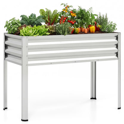 Large Elevated Metal Garden Bed With Legs, Silver Raised Garden Beds at Gallery Canada