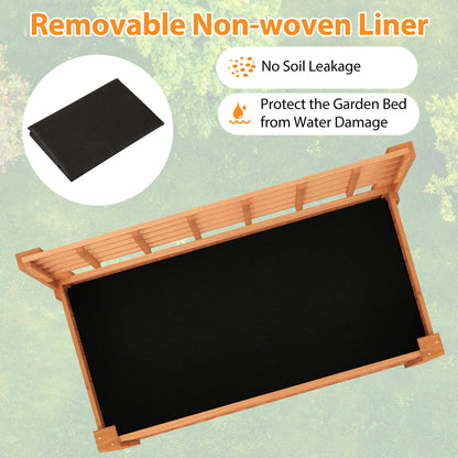 Wooden Raised Garden Bed With Trellis, Elevated Planter Box With Legs, Orange