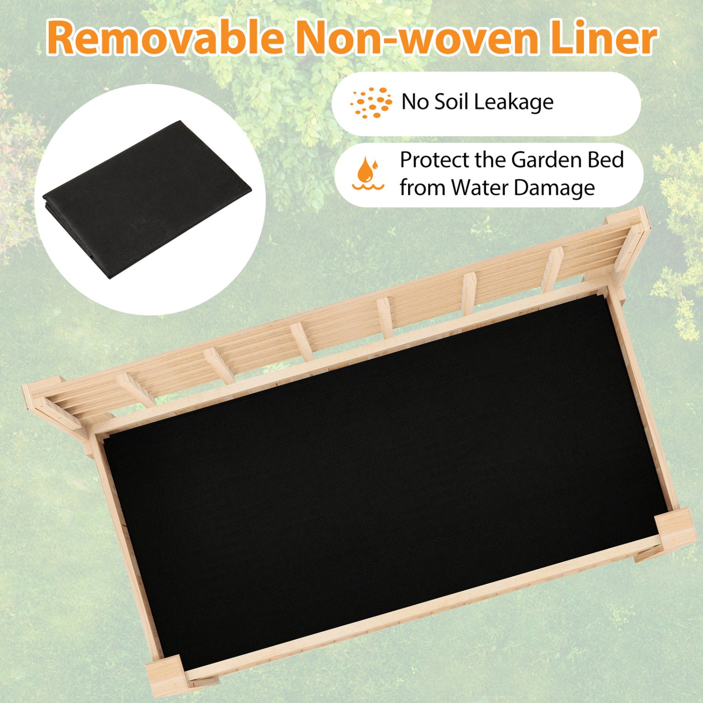 Wooden Raised Garden Bed With Trellis, Elevated Planter Box With Legs, Natural
