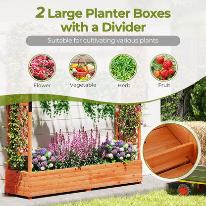 Raised Garden Bed With Arch Trellis, Hanging Roof, Orange