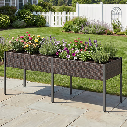 Raised Garden Bed With Legs, Removable Liner, Brown