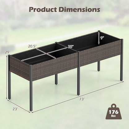 Raised Garden Bed With Legs, Removable Liner, Brown