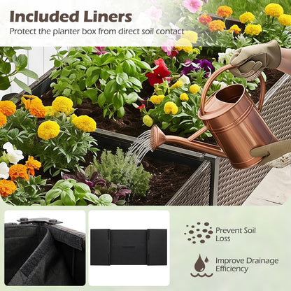 Raised Garden Bed With Legs, Removable Liner, Brown