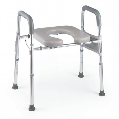 Raised Toilet Seat With Handles, Padded Arms, Silver Bath Safety at Gallery Canada