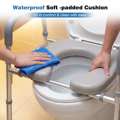 Raised Toilet Seat With Handles, Padded Arms, Silver Bath Safety at Gallery Canada