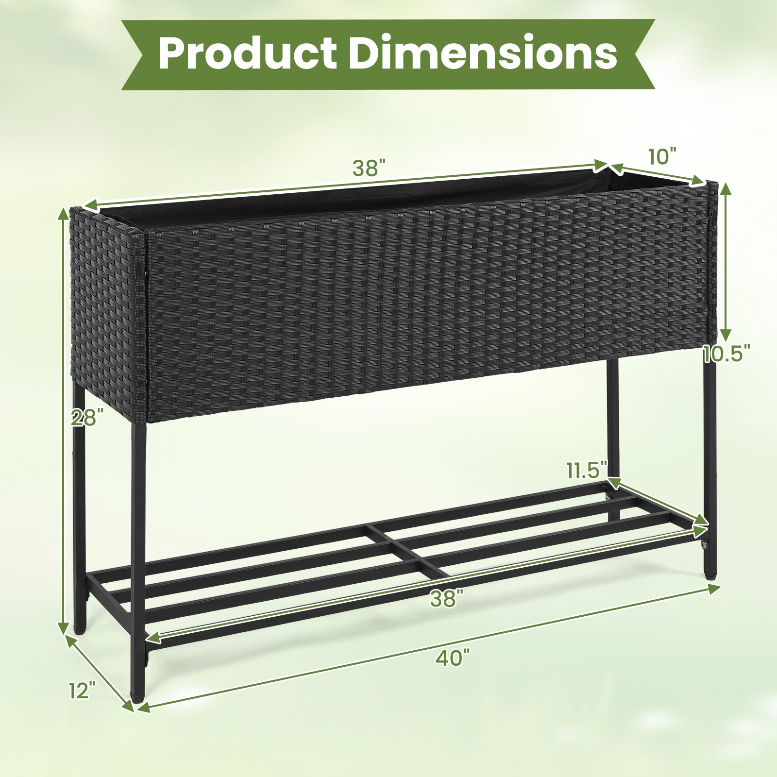 Raised Wicker Garden Bed With Storage Shelf, Removable Liner Raised Garden Beds at Gallery Canada
