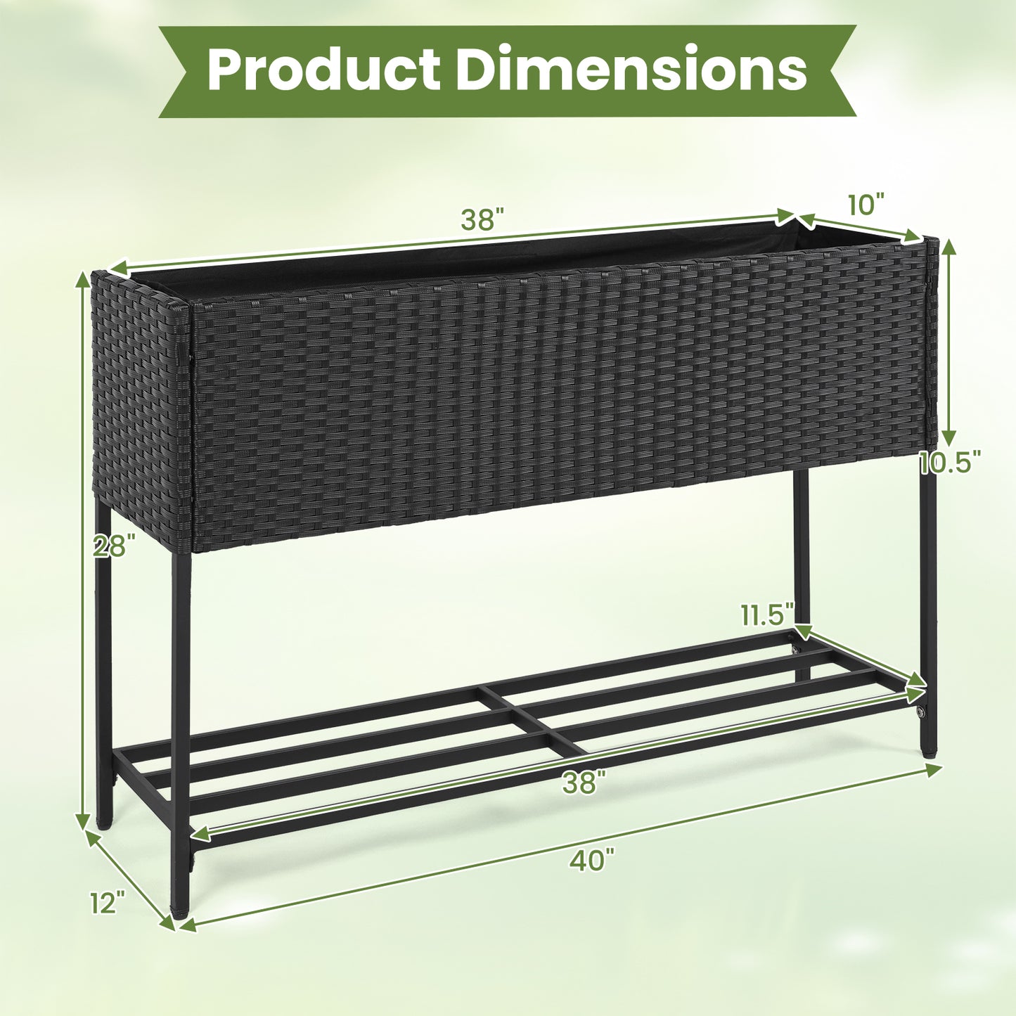 Raised Wicker Garden Bed With Storage Shelf, Removable Liner Raised Garden Beds at Gallery Canada