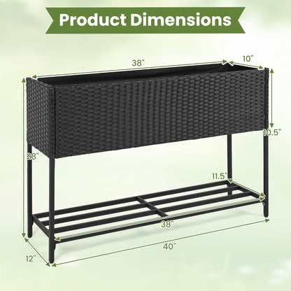 Raised Wicker Garden Bed With Storage Shelf, Removable Liner Raised Garden Beds at Gallery Canada
