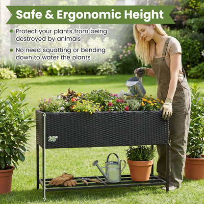 Raised Wicker Garden Bed With Storage Shelf, Removable Liner Raised Garden Beds at Gallery Canada