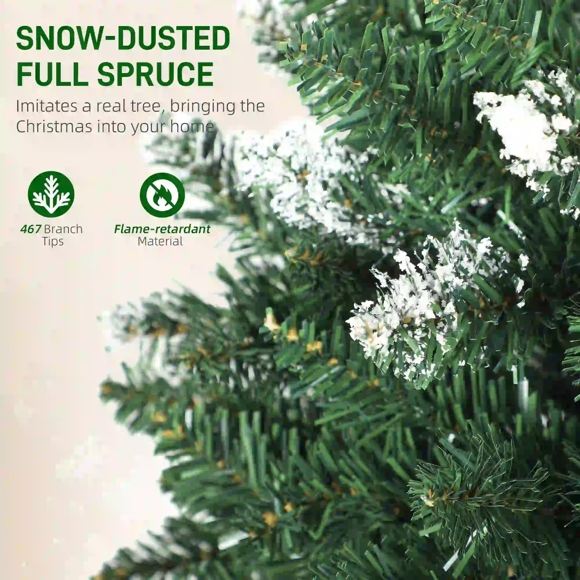 5 ft Frosted Prelit Christmas Tree, Dual Colour LED Light, Hinged, Easy Assembly, Dual Colour Pre Lit Christmas Trees at Gallery Canada