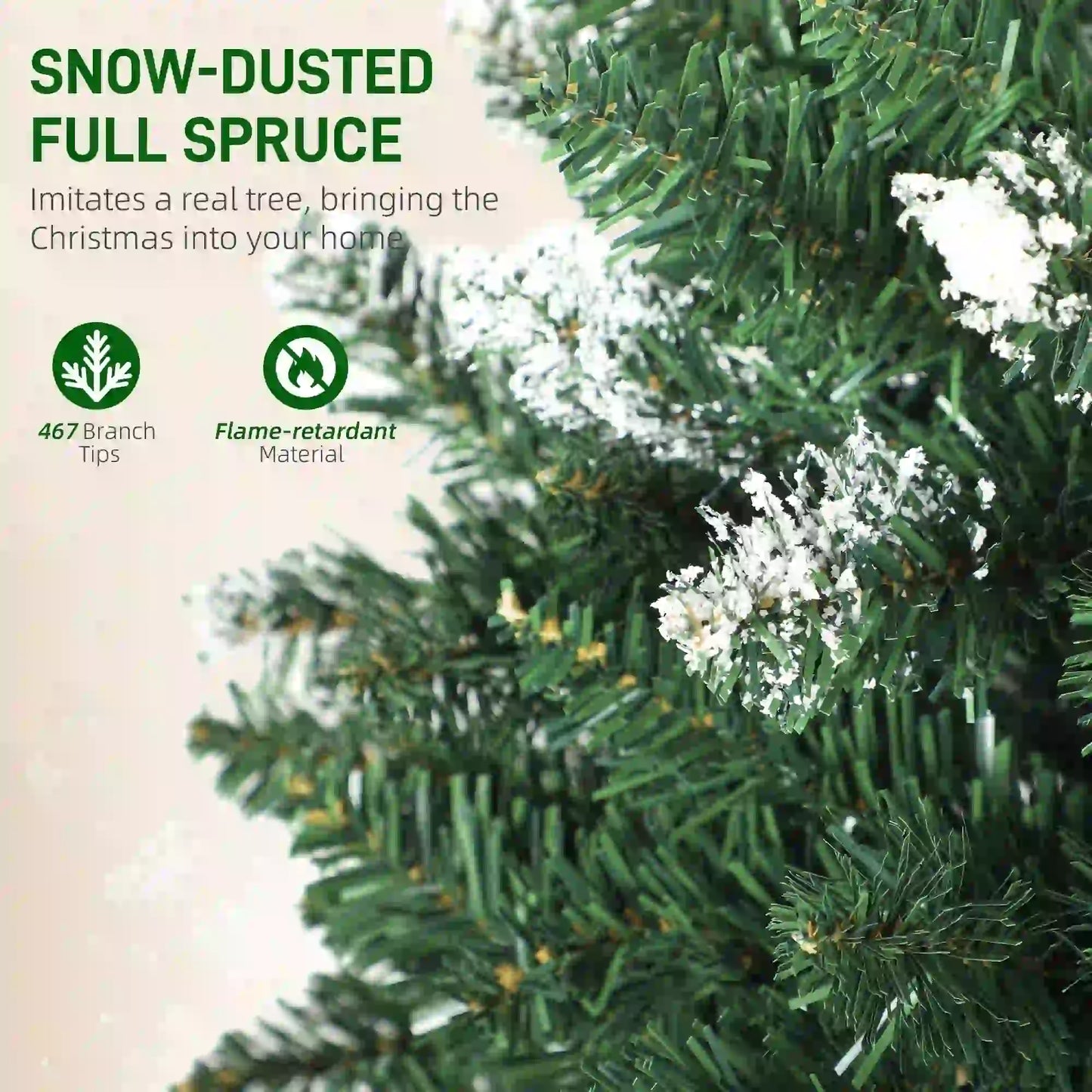 5 ft Frosted Prelit Christmas Tree, Dual Colour LED Light, Hinged, Easy Assembly, Dual Colour Pre Lit Christmas Trees at Gallery Canada