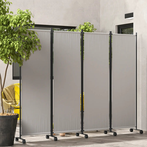 Folding Room Divider with Wheels, Privacy Screen, 5.6ft Tall